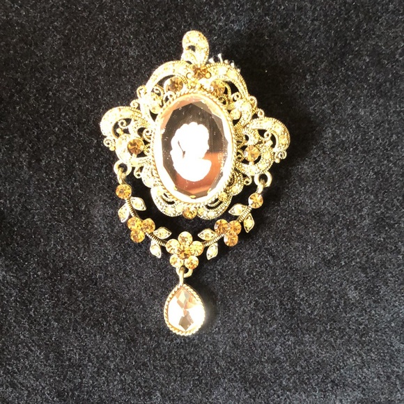 CAMEO Gold Bronze Brown Mirrored Statement Ornate Old World Victorian $89 NEW - Picture 2 of 16